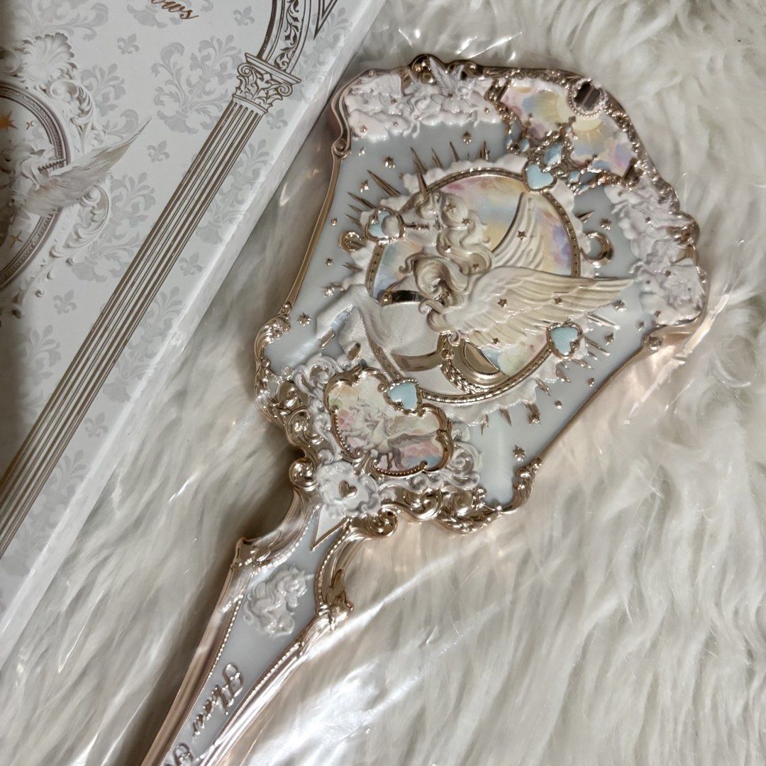Flower Knows Knight Unicorn Hand Mirror (Cloud White) (Category: Makeup) located in Cavite. Submitted by 3yaaa018 (Listing ID 1466240662, Image 3). Description: Flower Knows Knight Unicorn Hand Mirror (Cloud White) - ₱900 - brand new, never been used (on hand - below srp) - authentic flower knows, includes original box - protective plastic film is still attached to the mirror and has never been removed - can send more photos and details upon requ
