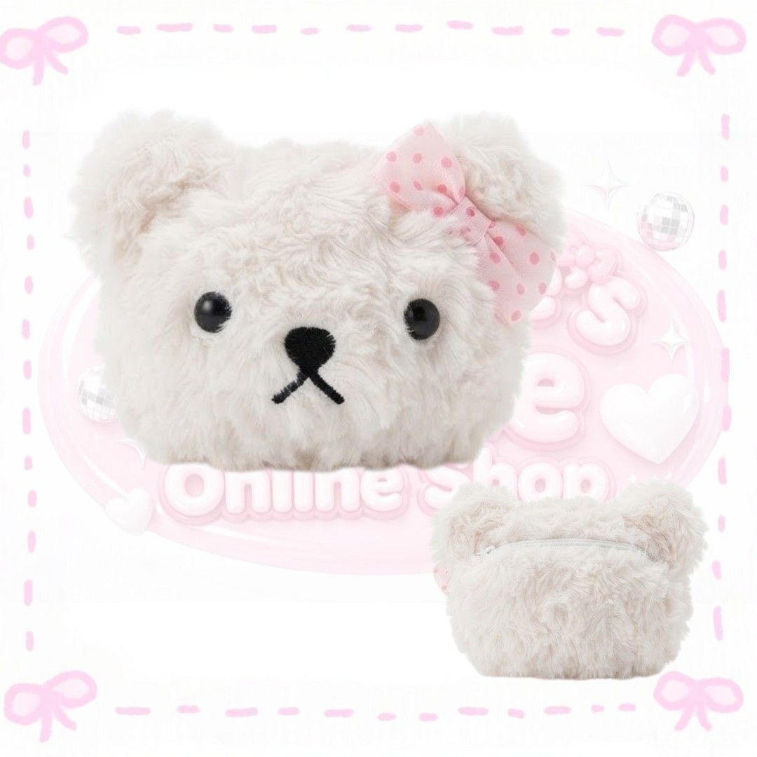 Fluffy White Bear Pouch with Pink Polka Dot Bow (Category: Purses & Pouches) located in Sorsogon. Submitted by mitchelle0425 (Listing ID 1466210480, Image 1). Description: .