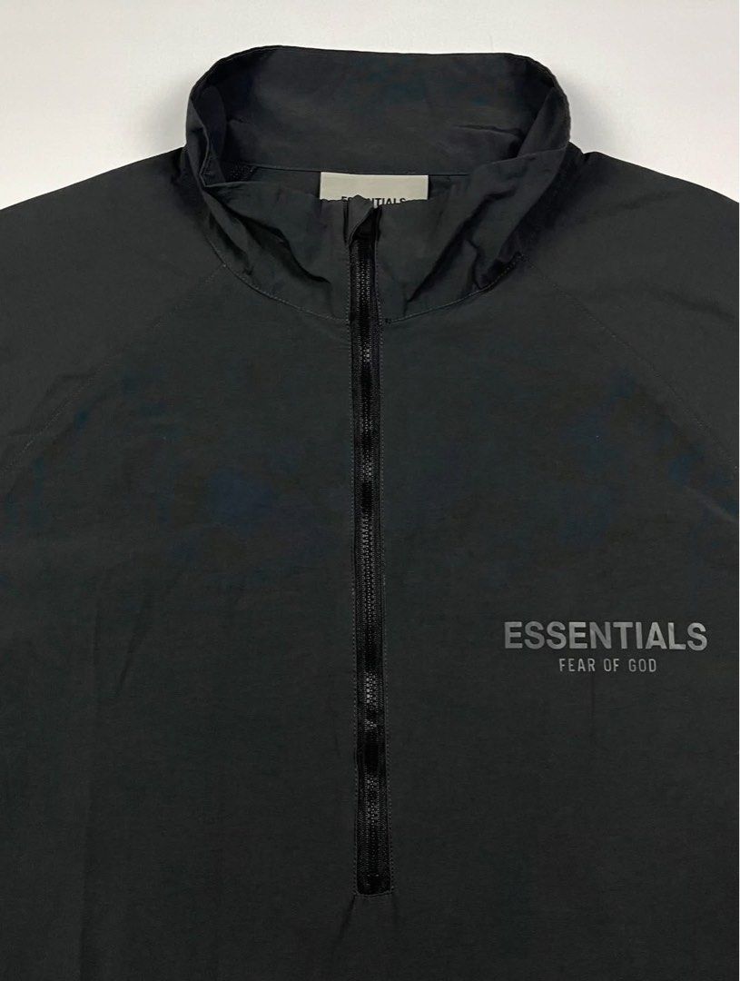 FOG Essentials - Half Zip Track Jacket (Category: Coats, Jackets and Outerwear) located in Puerto Princesa. Submitted by rrugsgallery (Listing ID 1466298355, Image 3). Description: FOG Essentials - Half Zip Track Jacket Tagged Size: Medium / Oversized Dimensions Length: 27.5 Width: 27 Condition: Excellent Color rate: 10 Flaws: Missing drawstring (hem area).