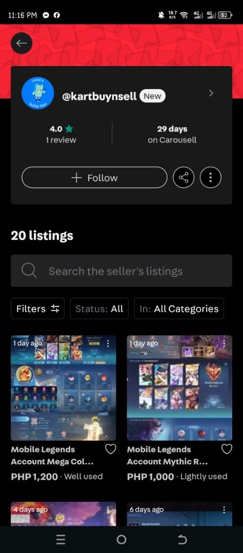 FOR AWARENESS ONLY!PLEASE READ DESCRIPTION! (Category: Game Gift Cards & Accounts) located in Tanza. Submitted by --unicorn-- (Listing ID 1466307339, Image 1). Description: Wag Po kayo Maniniwala at makikipag transaction dito sa account na ito scammer itong kumag na ito Gutom na Gutom ipapatien off nya Sayo Yung gcash secure para pag na send Mona di mo na mababawi! Be alert To this Person At All Cost! Ayan Yung TikTok Account nya Ingat nalang!Bak