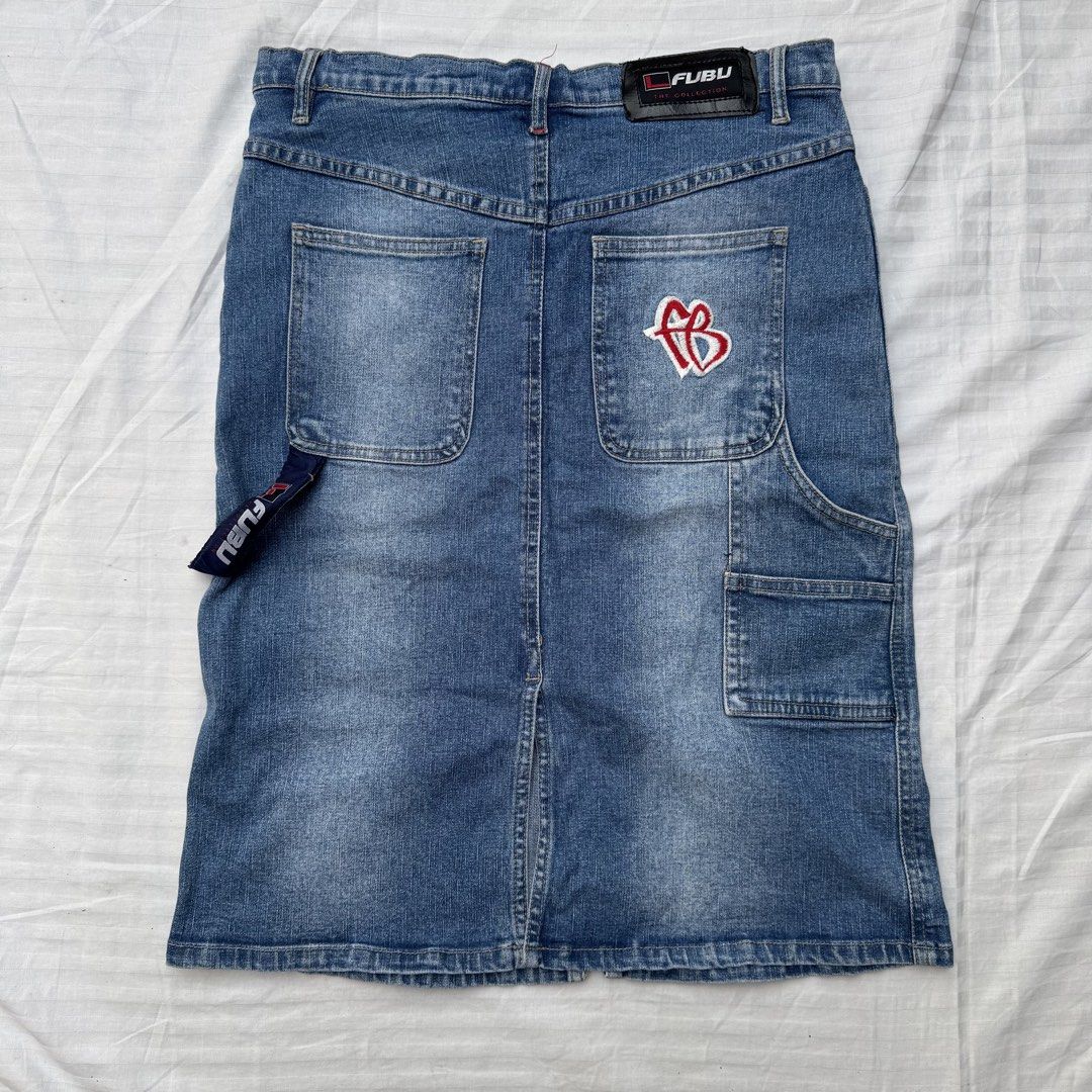 FUBU DENIM SKIRT (Category: Skirts) located in Pasig City. Submitted by jaaard (Listing ID 1466306658, Image 2). Description: Size 28 skirt fubu y2k Pm.