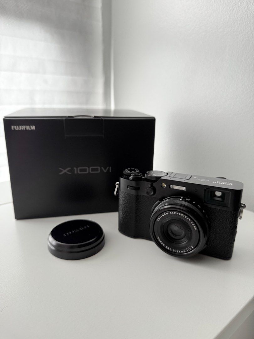 Fujifilm X100VI Digital Camera Black Noir (Category: Cameras) located in Manila. Submitted by shop.aija (Listing ID 1466203174, Image 1). Description: Fujifilm X100VI (Black) Fixed 23mm f/2 lens 2k shutter count Lightly used, still in great condition Bought in Altitude last Oct 2025 Comes with original box and FREE mist filter RFS switching to a different camera Meet-up: QC.