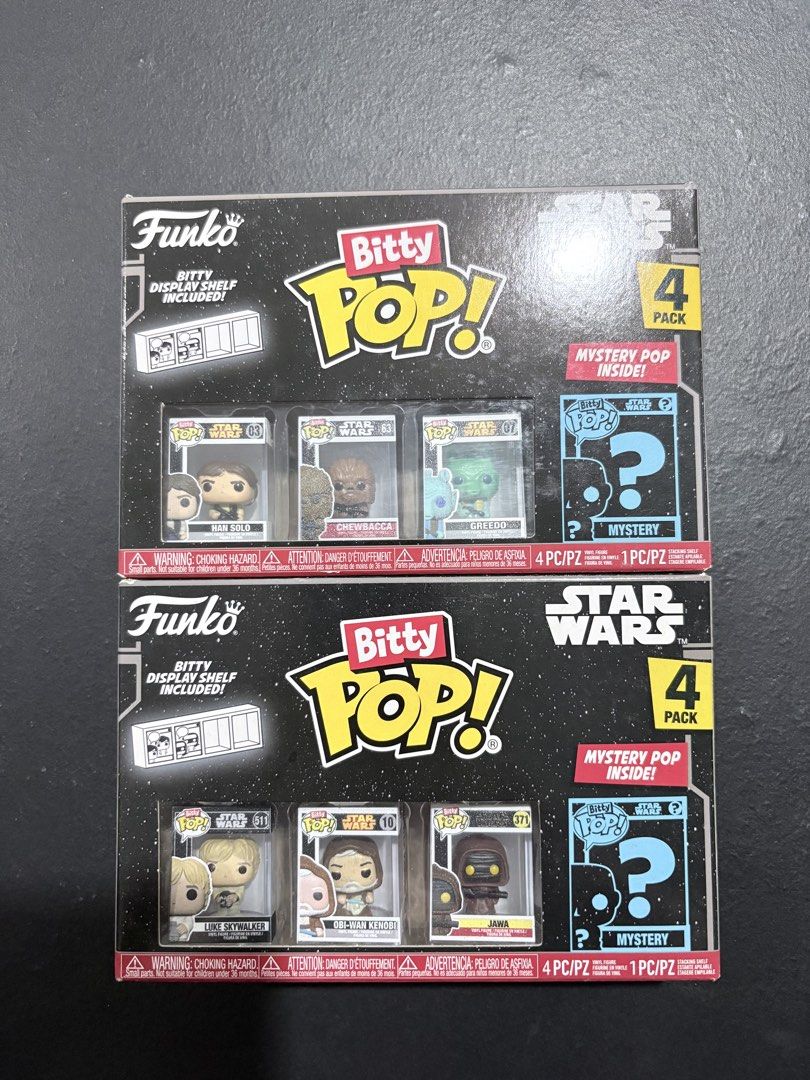 Funko Bitty Pop Star Wars 4-Pack Bundle Set (Category: Designer & Blind Box Toys) located in Manila. Submitted by popnloaded (Listing ID 1466324835, Image 1). Description: FS: Funko Star wars Bitty Pop both for 2,000 Mode of Payment : Gcash, Cash for meetups. Meetups: Benilde Taft, Starbucks Taft, Vito Cruz and MOA Can also Ship but buyers expense thru : Lalamove, Grab and LBC.
