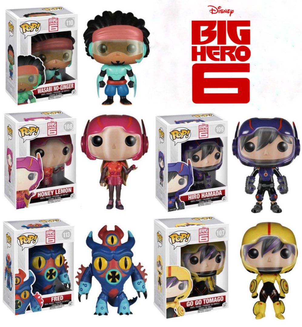 Funko Pop Disney Big Hero 6 Vaulted Set (Category: Action & Battle Toys) located in Pili. Submitted by MattDCollector (Listing ID 1466163504, Image 1). Description: For Sale! Funko Pop Disney Big Hero 6 set Vaulted No breaking of set - 6.5K #107 Go Go Tomago #108 Honey Lemon #109 Hiro Hamada #110 Wasabi No-Ginger #113 Fred No lowballers. Crossposted. 1st to pay MOP: Gcash, Maya or BPI Bank Transfer MOD: Flash Express or LBC Branch Pick Up - SF c/