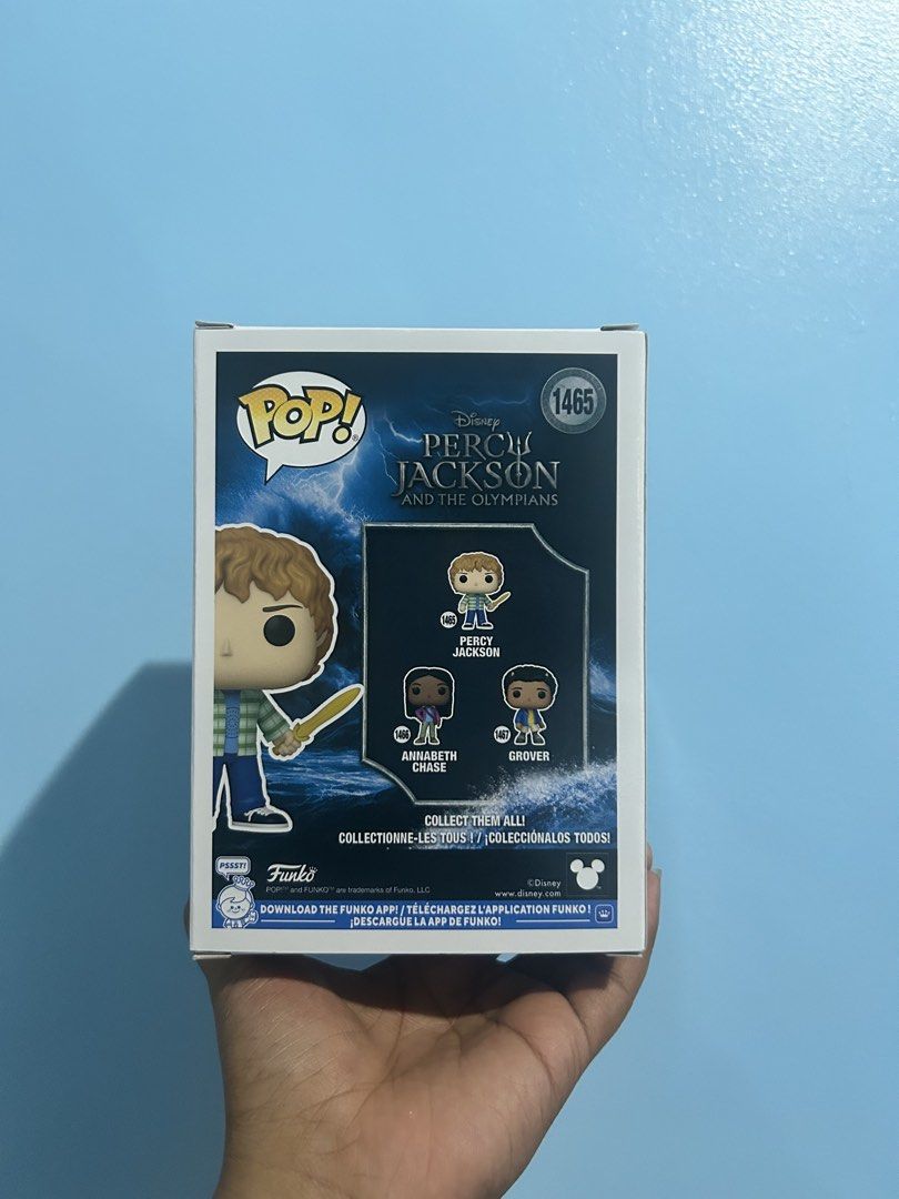 Funko Pop Percy Jackson 1465 Disney (Category: Figurines & Statues) located in Taguig. Submitted by lfcnatividad (Listing ID 1466307984, Image 3). Description: - Funko Pop Percy Jackson & the Olympians #1465 - Brand new in original window box packaging - Bought from Australia - Never Out Of Box - Can lower to ₱2,800.
