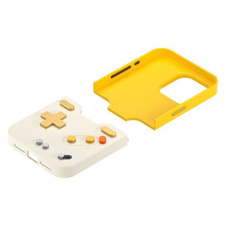 Gamebaby Phone Case for iPhone 16 Pro Max (Category: Cases & Sleeves) located in Quezon City. Submitted by bitsnbobs21 (Listing ID 1466269076, Image 3). Description: Gamebaby Phone Case for iPhone 16 Pro Max - Compatible with iPhone 16 Pro Max and iPhone 15 Pro Max - Unique retro gaming console design in yellow and off-white - Mechanical buttons for tactile retro gaming experience - No Bluetooth, cords, or charging required - Sliding mechanical d