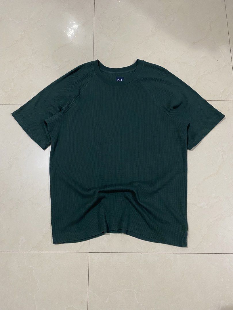 GAP MOSS GREEN WAFFLE CREWNECK TEE (Category: Tshirts & Polo Shirts ) located in Talisay. Submitted by hustlethrift_2600 (Listing ID 1466208845, Image 1). Description: GAP MOSS GREEN WAFFLE CREWNECK TEE L ON TAG BEST FIT XXL-XXXL 25-26 W 31 L EXCELLENT CONDITION (LIKE NEW) 9.9/10 COLOR RATE NO ISSUE - 649 🏷️.