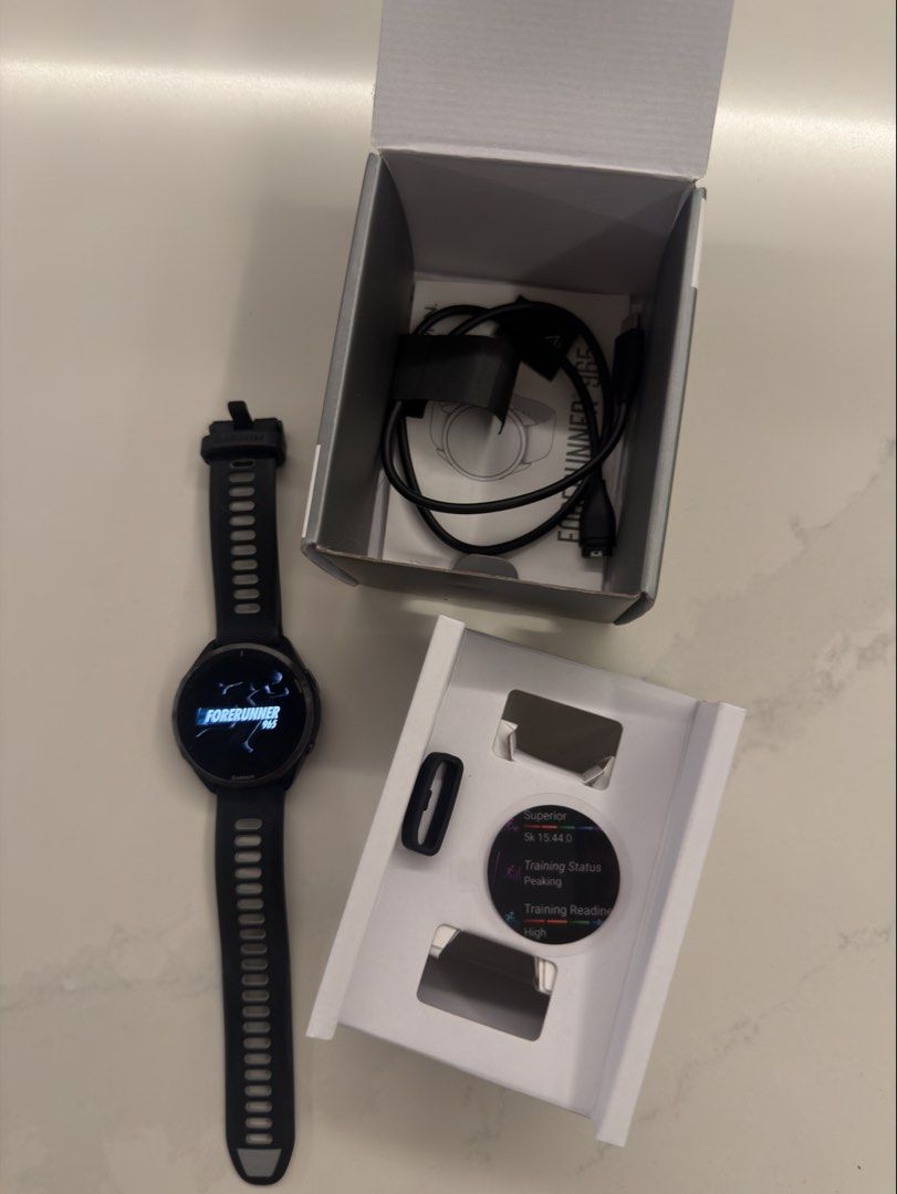 Garmin Forerunner 965 (Category: Wearables & Smart Watches) located in Taguig. Submitted by notobrokies (Listing ID 1466240122, Image 1). Description: LEGIT / LIKE NEW - NO ISSUES (11 months old only) RFS: UPGRADED TO FENIX NO TRADE / NO NEGO / LAST PRICE GCASH PAYMENTS ONLY - NO COD LALAMOVE OR GRAB ONLY NO LBC / J&T SERVICES Location Pin: McKinley Hill Village .