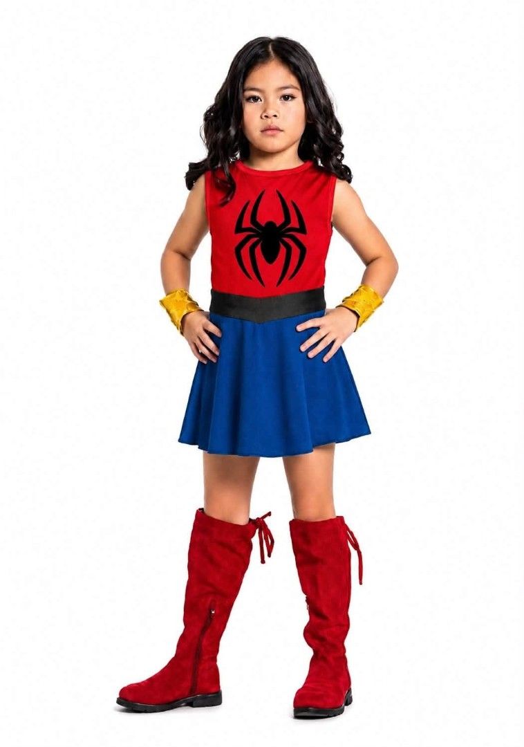 GIRL'S COSTUME (Category: Babies & Kids Fashion) located in Binangonan. Submitted by ziababyweasatbp (Listing ID 1466193637, Image 1). Description: Make every day a superhero adventure with this fun Spider-Man outfit! Made from stretchy spandex fabric, it’s designed for comfort and action-packed play. Includes: Top, skirt & cycling shorts Sizes: Medium (ages 4–6) 250 Large (ages 7–8) 260 💥 Super Style with Superman! Let your little hero shine in