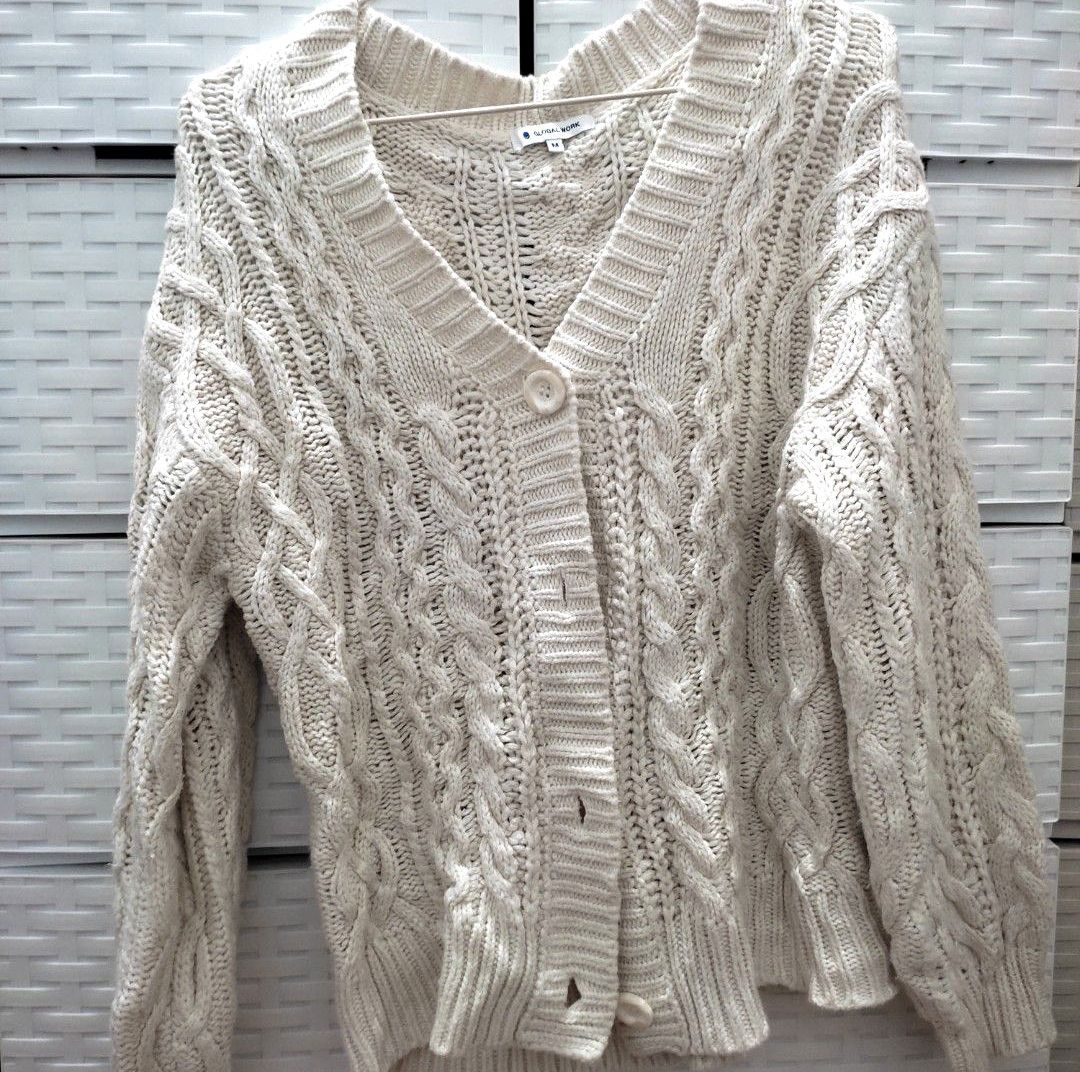 Global Work chunky knitted cardigan (Category: Coats, Jackets and Outerwear) located in Quezon City. Submitted by wornthisway_ (Listing ID 1466289577, Image 1). Description: medium on tag. barely used. thick material. armpit to armpit- 19 inches body length- 25 inches.