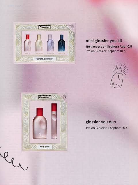 Glossier You Duo Perfume Gift Set (Category: Fragrance & Deodorants) located in Manila. Submitted by gotchafinds.ph (Listing ID 1466221100, Image 2). Description: GLOSSIER YOU — USA PASABUY 🇺🇸 Glossier You Duo Perfume Gift Set ₱6,895 Mini Glossier You Perfume Wardrobe Gift Set ₱5,895 📦 Pre-order basis 🗓️ Cut-off:Dec 05 ✈️ ETA:Dec 30 ♡ Subject to availability Looking for other Glossier, beauty, or USA finds? Message us for more pasabuy request