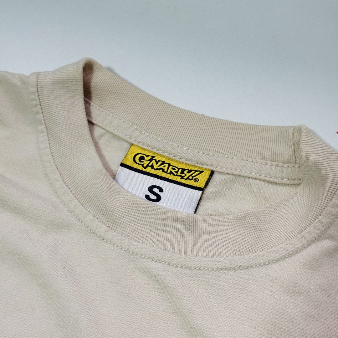 GNARLY LOGO SHIRT (BEIGE) (Category: Tshirts & Polo Shirts ) located in Quezon City. Submitted by hervics (Listing ID 1466240357, Image 2). Description: Basic Tee of Gnarly! In Beige Needs cleaning RFS: Decluttering.