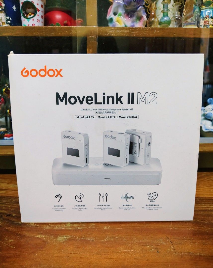Godox MoveLink II M2 Wireless Microphone System (Category: Microphones) located in Baguio. Submitted by mljhardtoy (Listing ID 1466254032, Image 1). Description: Godox MoveLink Series II M2 Brandnew sealed ‼️ inopen lang to check 💯 📍Features ✅ for Vlogging, YouTube, and Journalism ✅ for 2-Person Shoots with Camera or Phone ✅ 2 x Miniature Clip-On Transmitter/Mics ✅ Miniature 2-Channel Clip-On Receiver ✅ 2 x Lav Mics with Low-Profile Appearance 