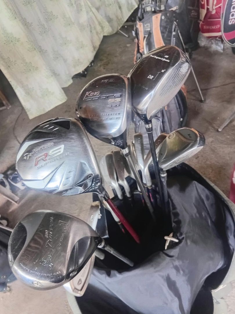 Golf Set (Category: Golf) located in Caloocan City. Submitted by zencat.2085d8 (Listing ID 1466334028, Image 2). Description: take all with 4 drivers(taylormade, king cobra, etc.) mizuno rons (5,6,7,8,9,F,S,P) mizuno fairway wood mizuno putter including golf bag Tees Balls etc. (good for beginners) .