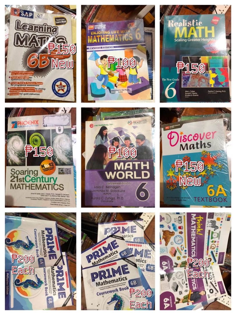 [Grade 6] Textbook & Workbook (Category: Textbooks) located in San Juan City. Submitted by ttanmien (Listing ID 1466229226, Image 2). Description: ⚜️✨⚜️✨⚜️✨⚜️✨⚜️✨⚜️ 💁🏻‍♀️SELLING PRICE: BOOKS FOR SALE PRICE STARTS AT ₱50 please check the pic nlng above. Price given already in each pic If you’ll get lots of books Or do take it all I can give more discount Original Price: Above ₱500 each book 💁🏻‍♀️Other details: •First owned •New & Used books po