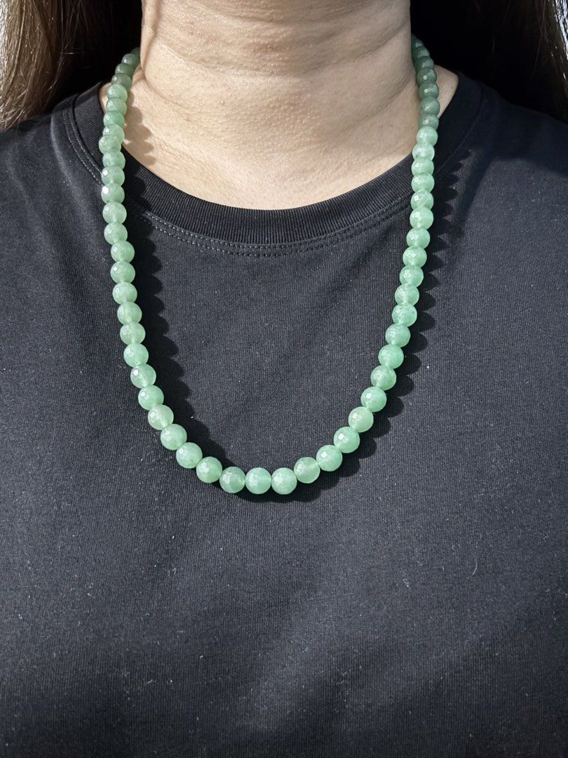 Green Aventurine Necklace (Category: Necklaces) located in Pasig City. Submitted by talaversify (Listing ID 1459174861, Image 1). Description: Semi-precious stone: Green Aventurine Stone size: 8mm faceted Necklace length: 24” 💠 Natural stone 💠.