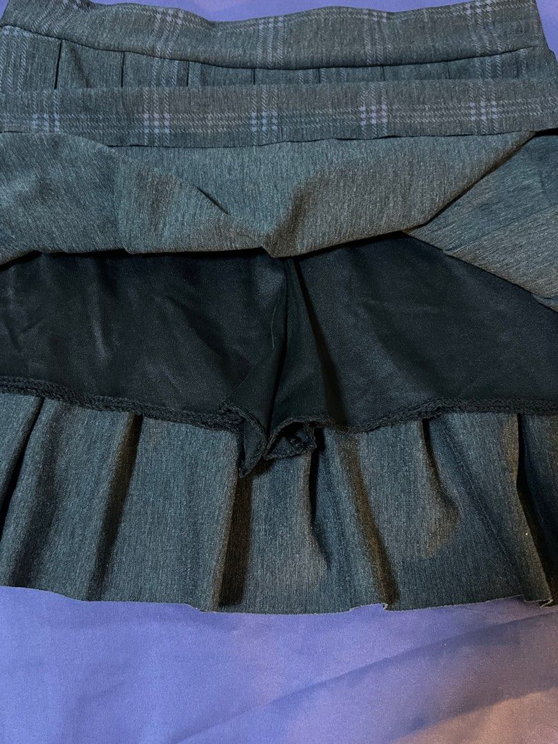 grey plaid mini skirt (w/ cyclings) (Category: Skirts) located in Quezon City. Submitted by alexxis_ (Listing ID 1466242680, Image 3). Description: • pm for more details ! • sf shouldered by buyer :) • loc: QC.