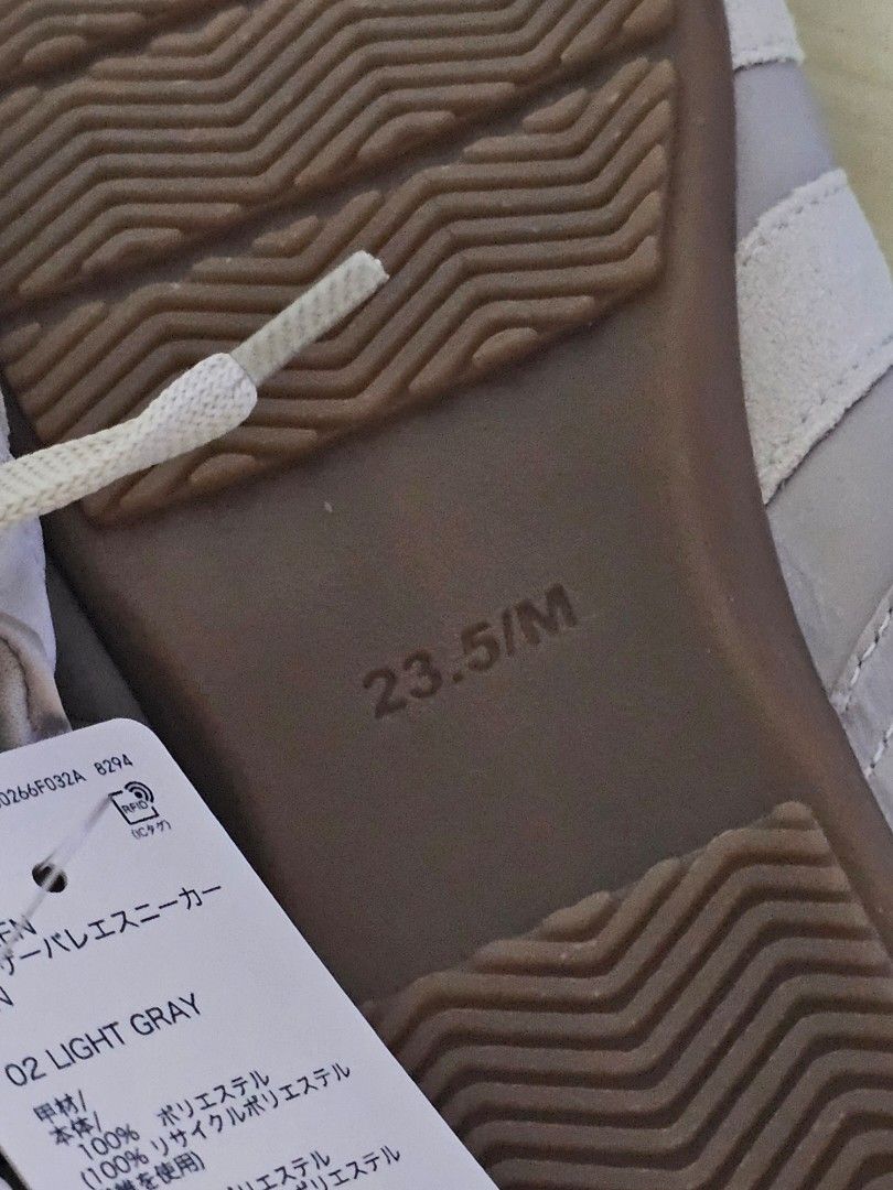 GU Gathered Ballet Sneakers Size M 23.5 (Category: Sneakers) located in Paranaque City. Submitted by mab.villareal (Listing ID 1466201895, Image 3). Description: - Brand: GU (Gather Ballet Sneaker) - Color: Light gray satin with white laces and gum soles - Size: M (fits 23.5 cm) - Condition: Brand new with tags (BNWT), never worn - Original Price: 2,990 yen.