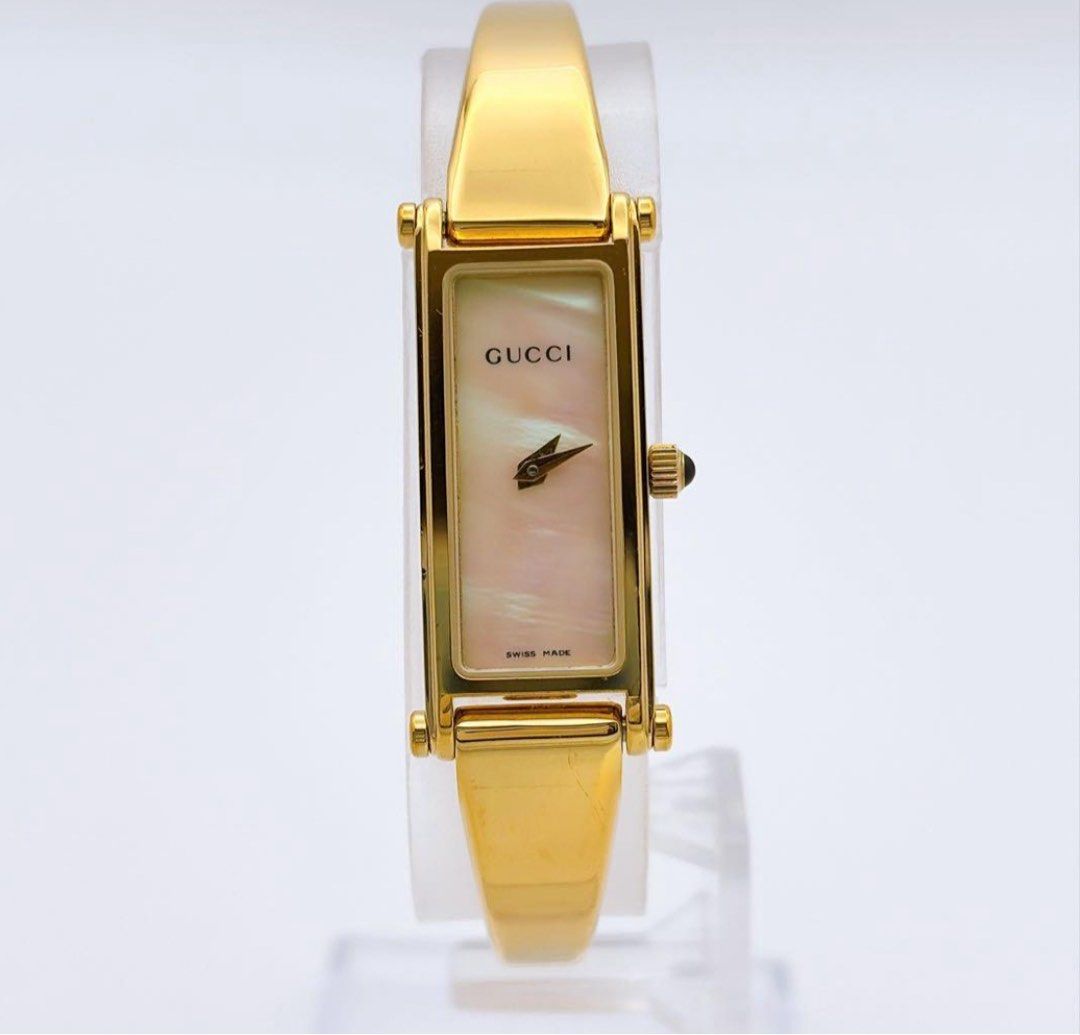 Gucci 1500L Mint Condition (Category: Luxury Watches) located in Bulacan. Submitted by youlovewatches (Listing ID 1466206124, Image 1). Description: Authentic G U C C l 1500L 15,000 Php Mother of Pearl Dial Super Mint Condition/Like New 15cm Wrist size Quartz Movement Guaranteed Authentic LBC Nationwide/ Meet-up SM Baliwag.