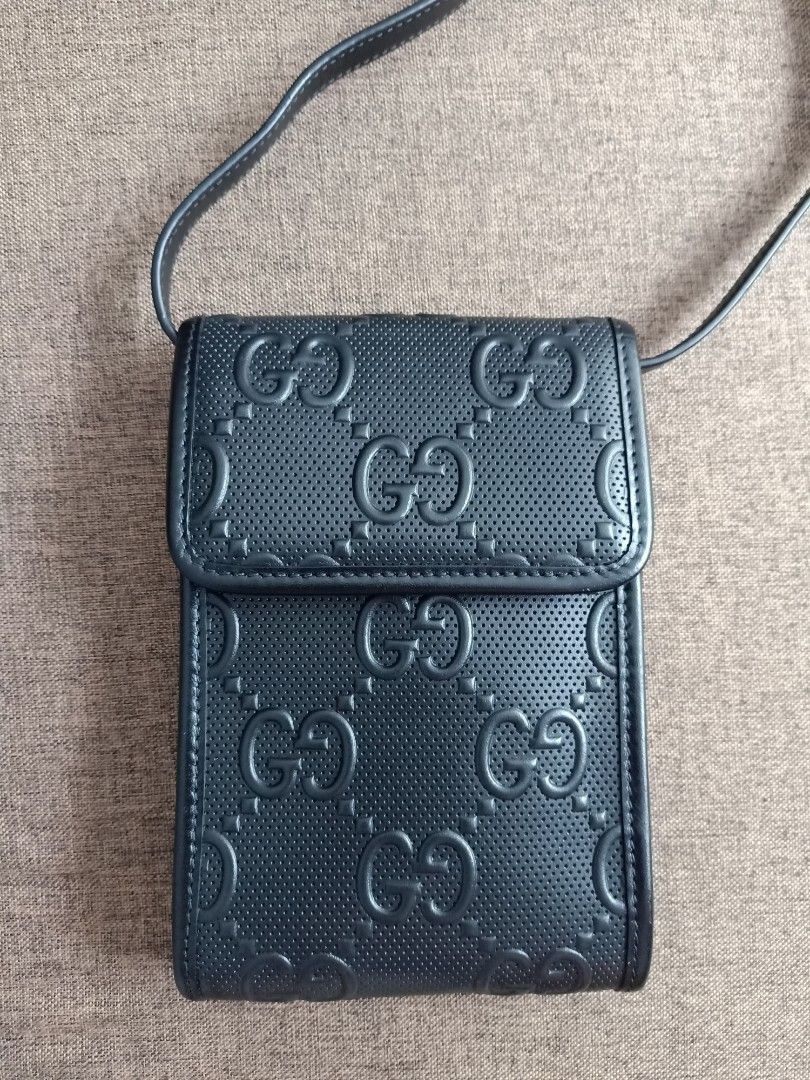 Gucci monogram leather small cross body bag (Category: Cross-body Bags) located in Binmaley. Submitted by fashionluxury058 (Listing ID 1466176693, Image 1). Description: gucci monogram leather small cross body bag almost new... size: small genuine leather color black unisex.