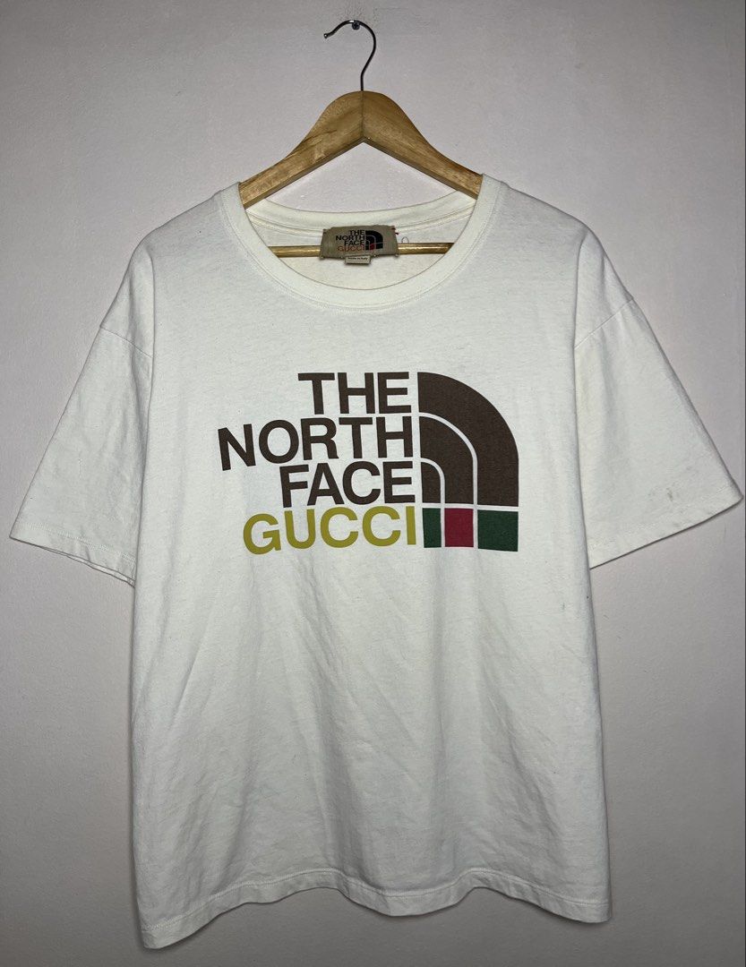 GUCCI X THE NORTH FACE TEE (Category: Tshirts & Polo Shirts ) located in Marikina City. Submitted by chasecollectives (Listing ID 1466306243, Image 1). Description: BRAND : GUCCI X THE NORTH FACE TEE (CROP OVERSIZE STYLE NG SHIRT ) SIZE : LARGE WIDTH - 24 LENGTH - 26 NEED WASH *na stock sa stockroom*.