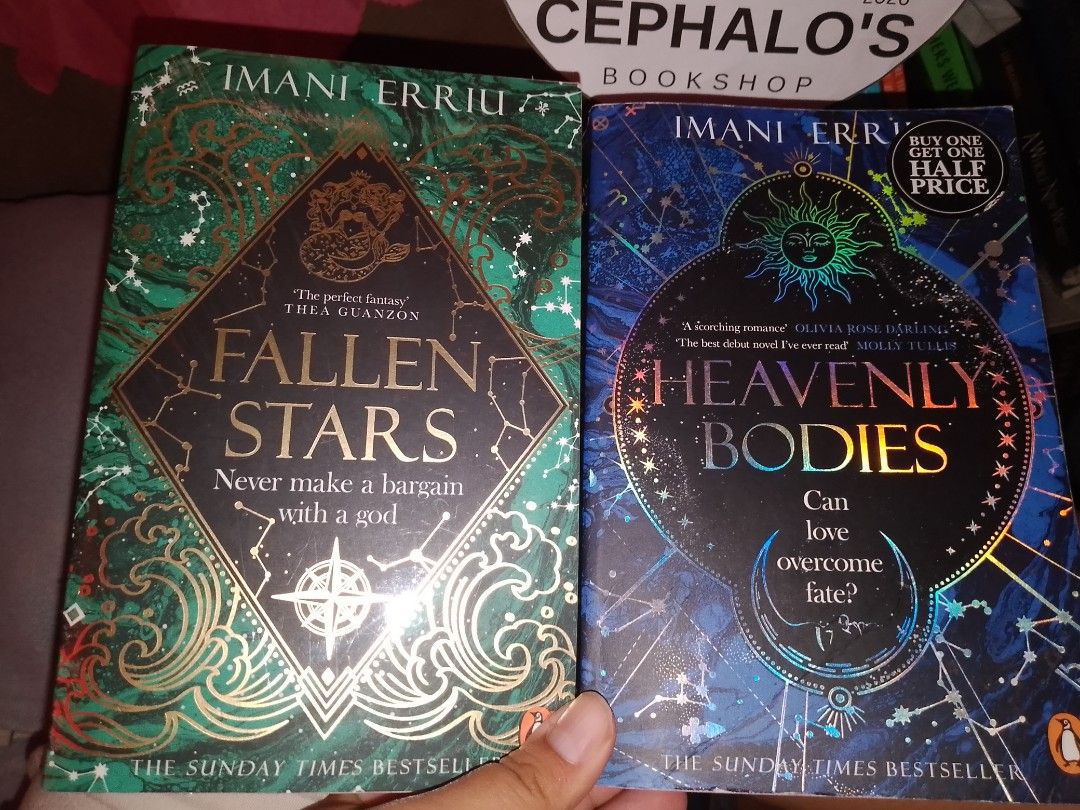 Heavenly Bodies Duology (Category: Storybooks) located in Dumaguete. Submitted by justmeanyo.h (Listing ID 1466271885, Image 1). Description: book 1 - with spine creases, pre-loved, still GC book 2 - like new sealed 970 for 2 books MOD: SCO, Tiktok, Direct JNT MOP: GCASH/Maribank.