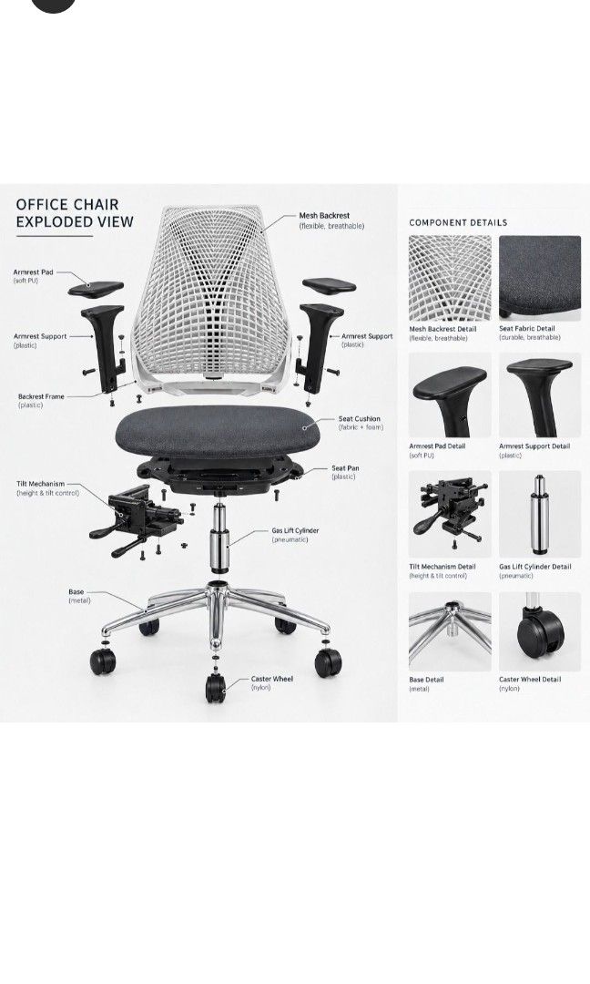 Herman Miller Sayl (Category: Chairs) located in Antipolo. Submitted by bentakahitanoano (Listing ID 1466283056, Image 3). Description: Authentic Herman Miller Sayl Chair with fixed armrests. Designed by Yves Béhar, the Sayl is known for its distinctive frameless 3D Intelligent suspension back and ergonomic design. Still in good overall condition with normal signs of use. The mesh backrest remains intact and supportive, while the padded seat is s