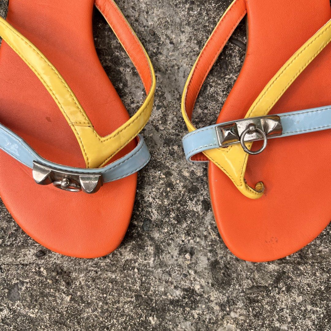 Hermes Corfou Sandals “Orange” (Category: Sneakers & Footwear) located in Iloilo. Submitted by singkomils.ilo5000 (Listing ID 1466309689, Image 2). Description: Hermes Corfou Sandals Size 36 Excellent condition Minor sign of usage Iloilo City.