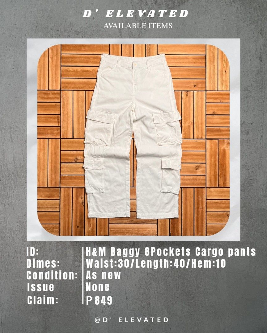 H&M 8POCKETS CARGO BAGGY PANTS (Category: Other Bottoms) located in Floridablanca. Submitted by d_elevated (Listing ID 1466295505, Image 1). Description: .