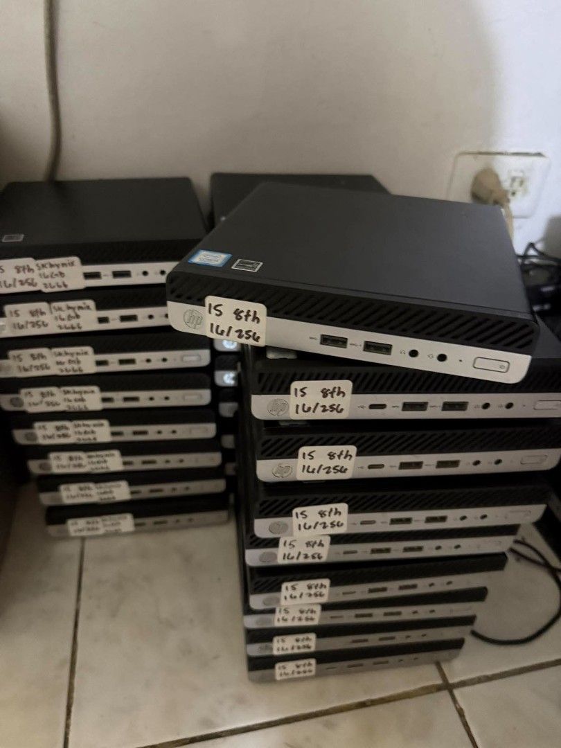 HP mini PC (Category: Desktops) located in Manila. Submitted by happyearth.953a15 (Listing ID 1466162292, Image 1). Description: HP mini PC I5 8th gen Intel UHD Graphics 630 16gb ram 256gb ssd Windows 11 pro OS Unit with power adapter 💸💸 9,500 each Location: San Andres bukid manila Pick up or deliver cod.
