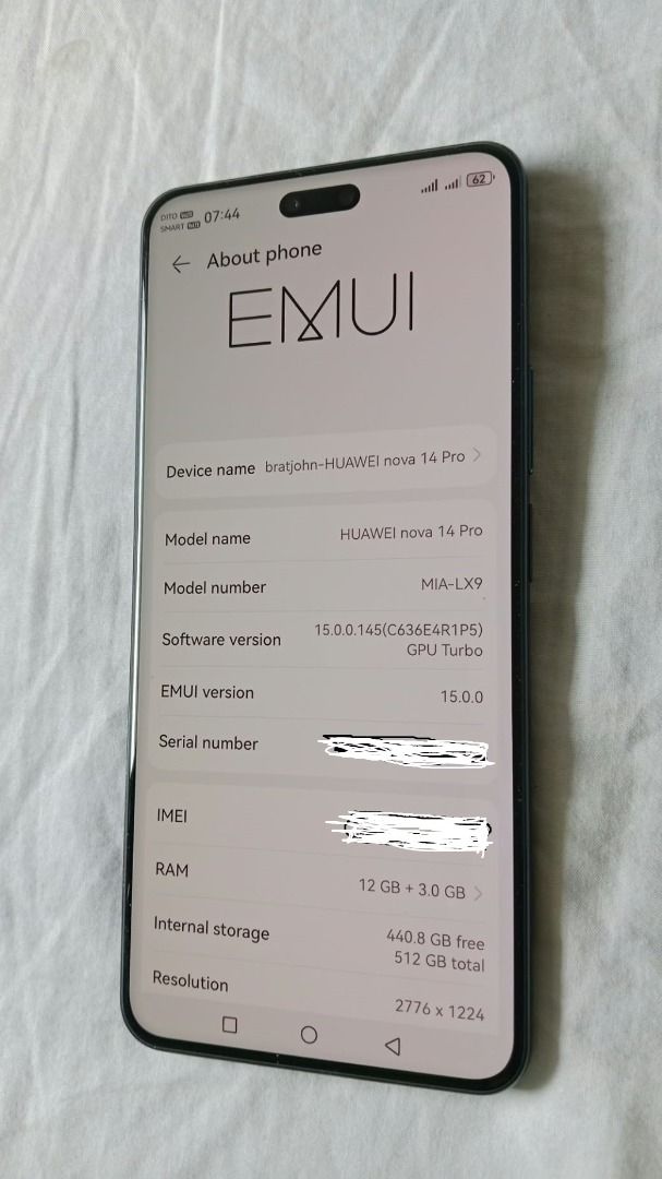 huawei nova 14 pro (Category: Huawei) located in Cavite. Submitted by tobibrat (Listing ID 1464625962, Image 3). Description: huawei nova 14 pro 12+3gb ram 512gb rom smooth inclusion.unit/case/40w orig charger 18k pick up only pascam dos gentri cavite.