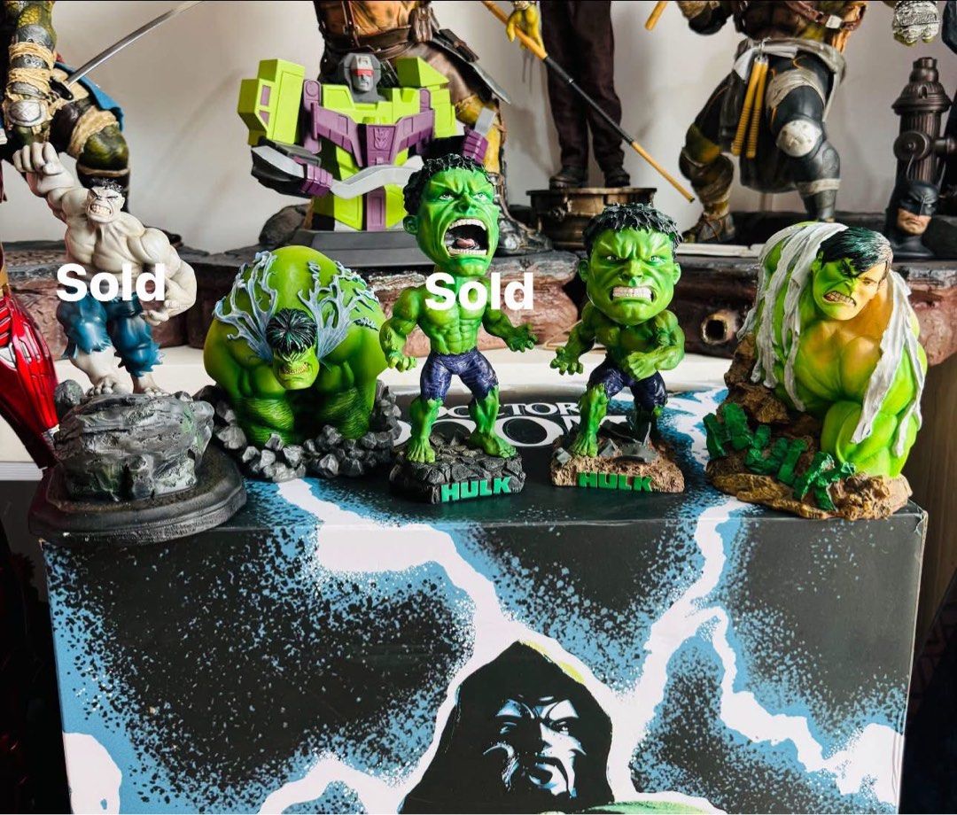 Hulk resin statues (Category: Figurines & Statues) located in Paranaque City. Submitted by icko007 (Listing ID 1466173075, Image 1). Description: All Licensed” and Numbered Limited edition As is no box all. see pic for details Resin Hulks Statues For take All Price 7.5k Only 🔥🔥 No rush Shipping / Dibs now Paynow Location Paranaque Payment Gcash/Bpi Shipping Lalamove/Lbc (Lbc Via Sched) Buyers Risk / Fee ‼️Seller is not responsible for: lost, st