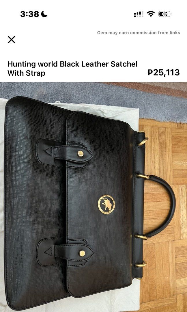 Hunting World Black Grain Satchel. (Category: Sling Bags) located in Cagayan de Oro. Submitted by kjcartier26 (Listing ID 1466251035, Image 2). Description: Authentic Hunting World Satchel. 🇯🇵✨ 📍In good condition 📍With Strap and original dustbag. 📍Good leather, Normal Signs of use. 📍Present scratches but not visible. ✨.