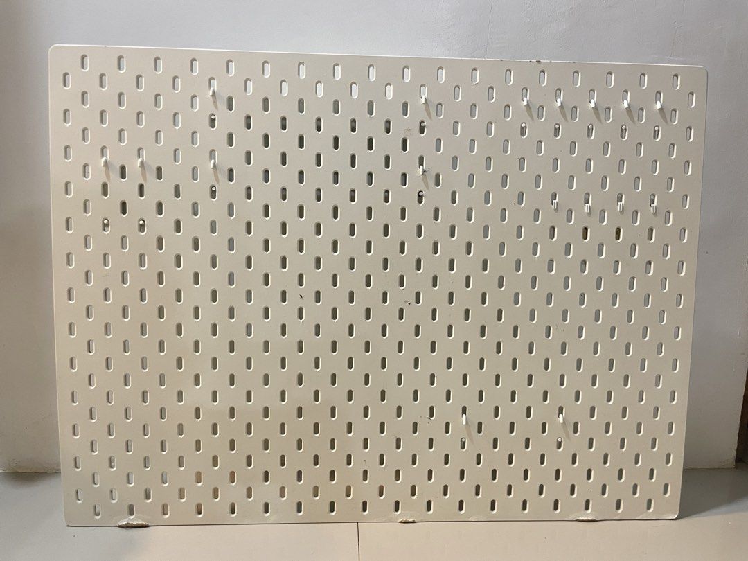 IKEA Skadis Pegboard with Accessories (Category: Office Furniture & Fixtures) located in Los Banos. Submitted by reinabee88 (Listing ID 1466156920, Image 2). Description: - Skadis Pegboard 76x56 cm (with inclusions: all items in the pictures) - Issues as shown in photos due to years of usage (i.e. rust, scratches, etc) - can easily be covered when decorated - purchased a total worth of 2.5k items, bought accessories separately - RFS: decluttering