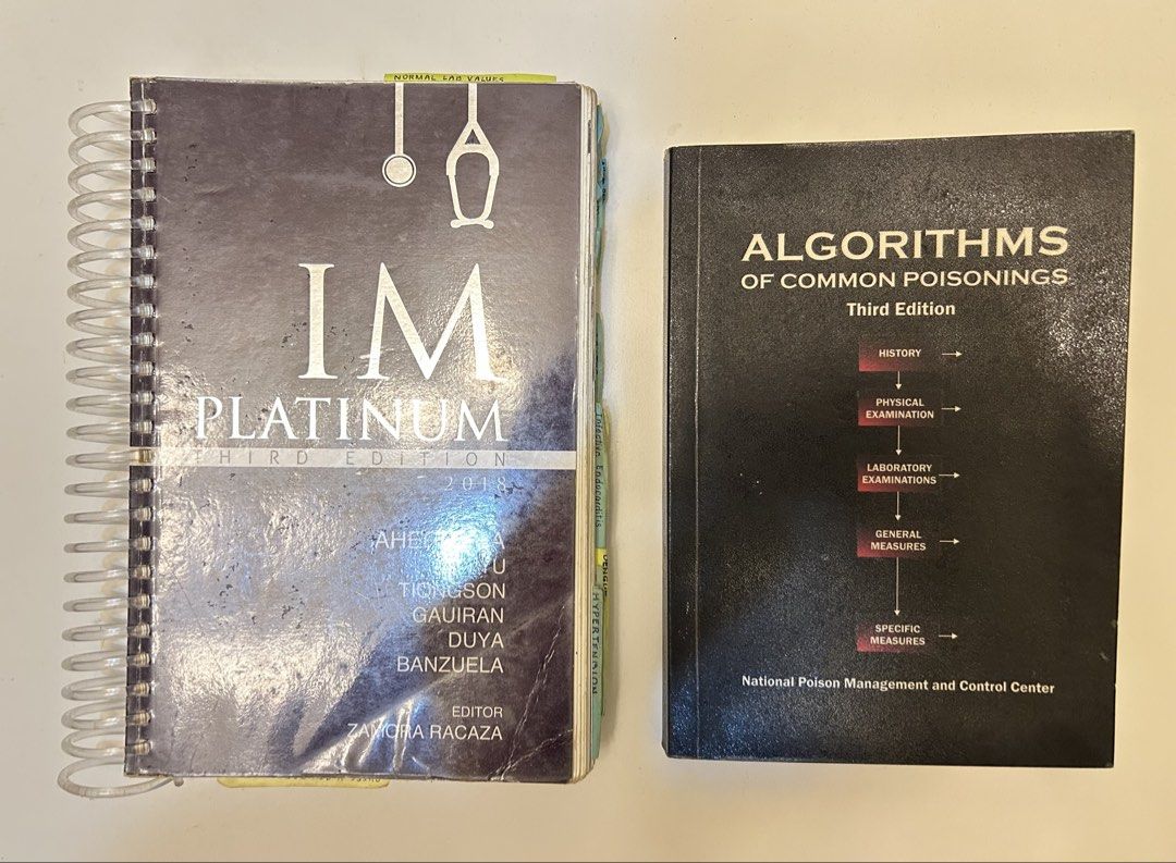 IM Platinum Third Edition 2018 (Category: Textbooks) located in Caloocan City. Submitted by softlysorted (Listing ID 1466240866, Image 1). Description: • AVAILABLE: The IM Platinum Third Edition 2018: Spiral-bound with handy side tabs, plus bonus sticky notes • SOLD: Algorithms of Common Poisonings Third Edition: The classic black book from the National Poison Management and Control Center featuring clinical guidelines, toxicology data, and emerg