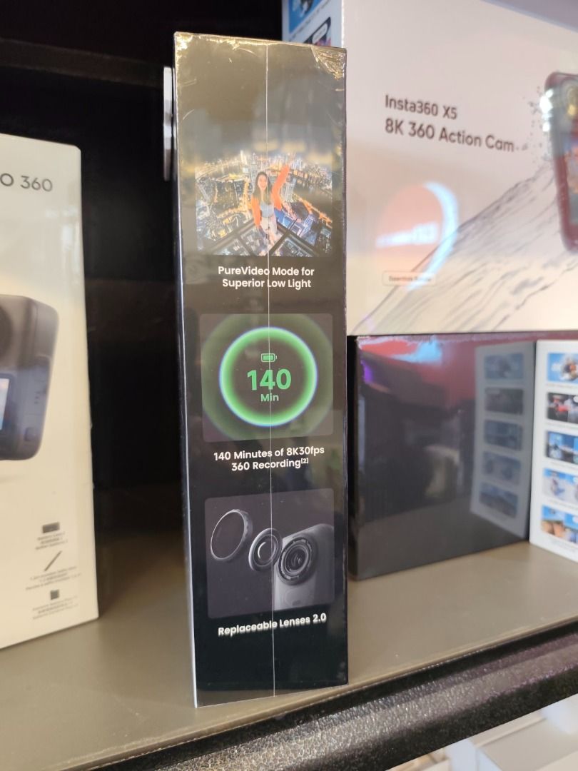 Insta360 X6 8K 360 Camera Essentials Bundle (Category: Cameras) located in Cavite. Submitted by jerickher83429 (Listing ID 1466242867, Image 3). Description: - Brand new & factory-sealed Insta360 X6 8K 360 camera package - Stunning 8K50fps video powered by a triple AI chip design - Smooth footage with FlowState stabilization and 360 horizon lock - Excellent low-light performance with PureVideo mode - Long-lasting battery up to 140 minutes (at 8K3