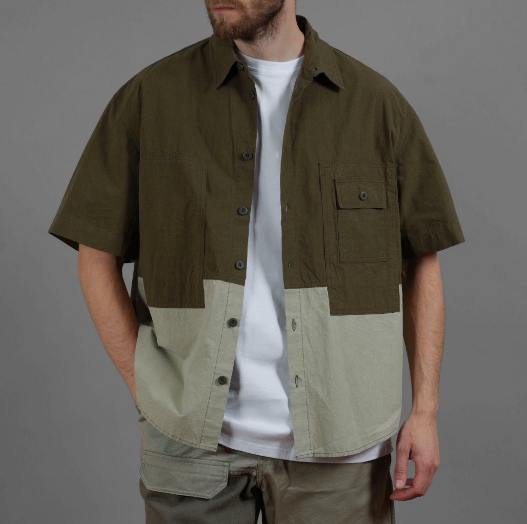 Intro Product Patchwork Utility SS Shirt L (Category: Tshirts & Polo Shirts ) located in Antipolo. Submitted by bentakahitanoano (Listing ID 1466252140, Image 1). Description: Still in good shape Size F fits L boxy Pit to pit 25.5 Length 28.5 Tags: Undercover, Kapital, Visvim, Needles, Nanamica, Blue Blue Japan, Comme des Garcons, Junya Watanabe .