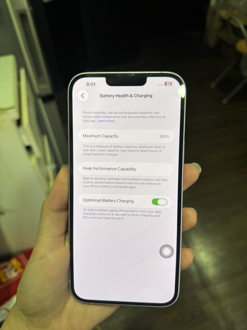 iPhone 14 Plus 128 GB (Category: iPhone 14 Series) located in Quezon City. Submitted by CheekyPhoenix (Listing ID 1466194595, Image 2). Description: - 88% battery health - minor scratch at the top of the phone - no original box & charger - sim locked: globe - rfs: phone upgrade - price is negotiable.