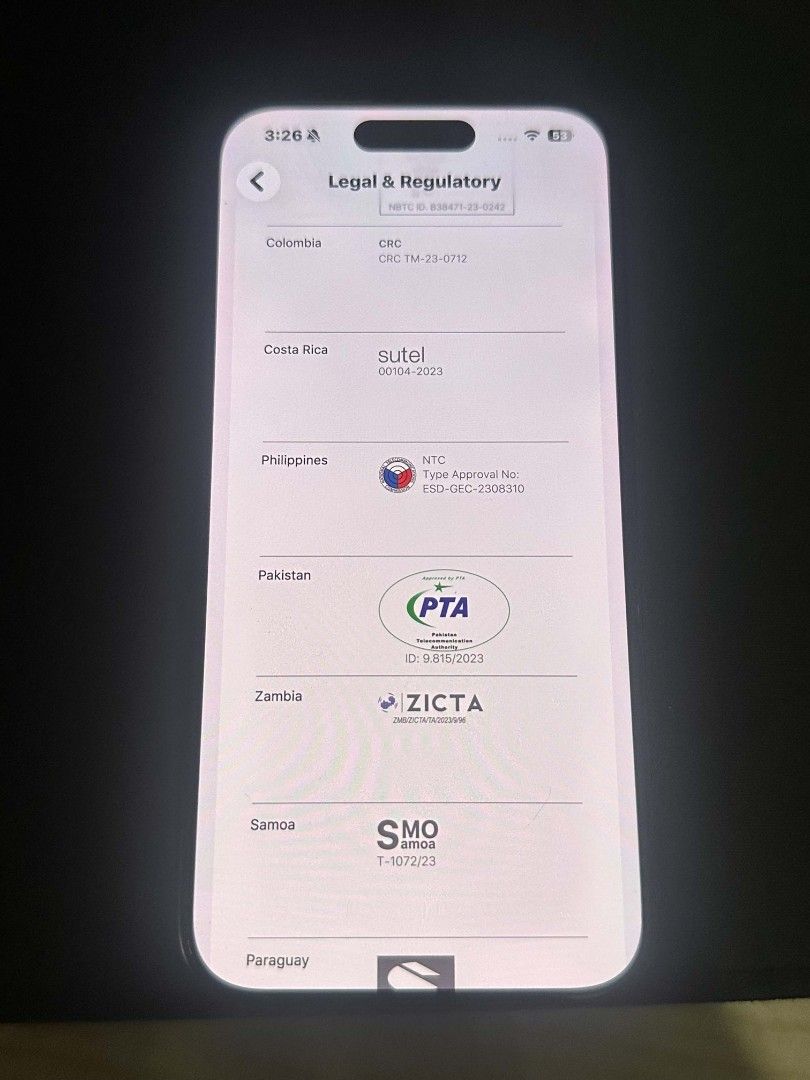 Iphone 15 pro (Category: iPhone 15 Series) located in Valenzuela. Submitted by cezzwhooo (Listing ID 1466297102, Image 2). Description: no issue, no repairs no scratches ntc approved slightly nego.