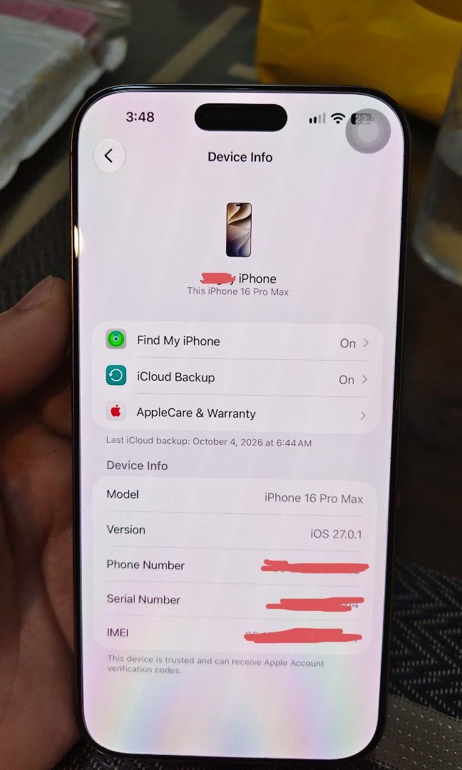 iPhone 16 Pro Max 256g (Category: iPhone 16 Series) located in Arayat. Submitted by kervyvenas62847 (Listing ID 1466226199, Image 1). Description: iPhone 16 Pro Max, 256g with box, case, charger 17 months old.
