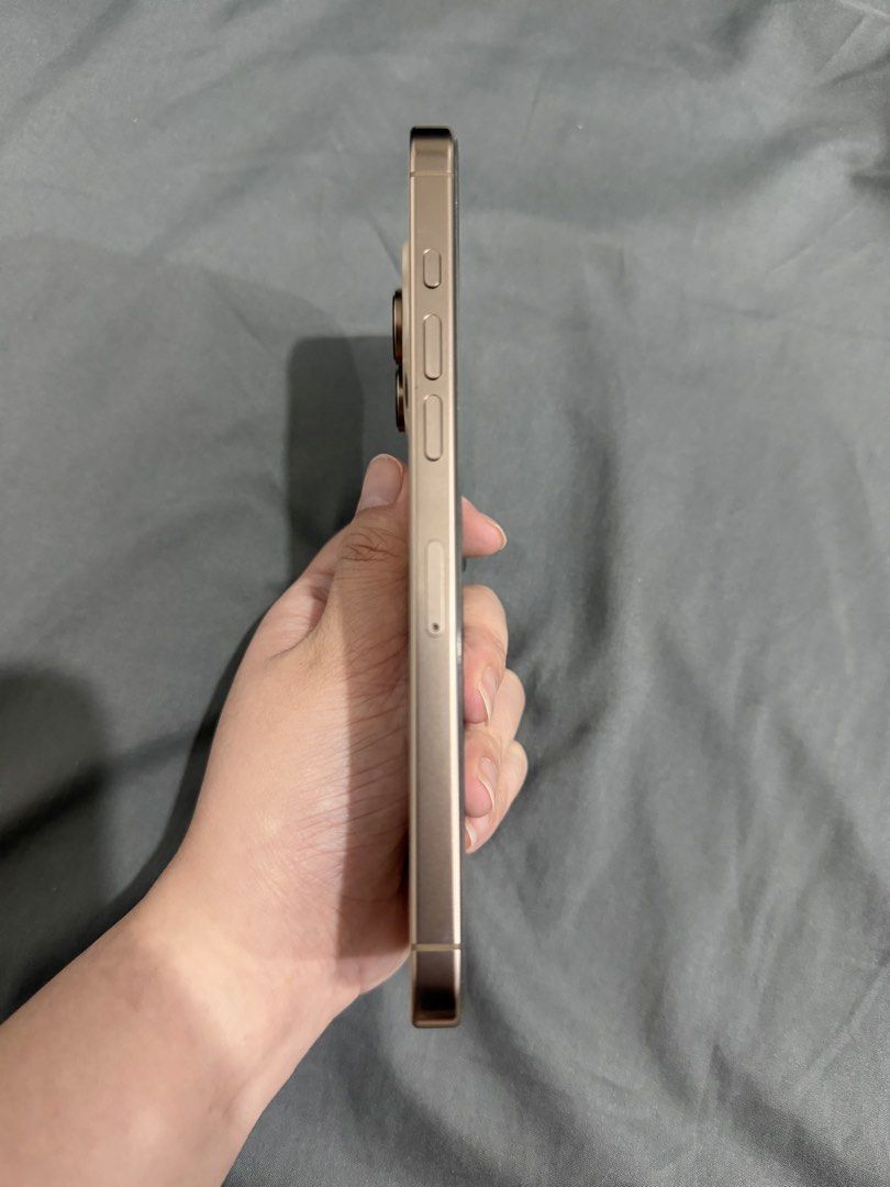 iPhone 16 Pro Max 256gb (Category: iPhone 16 Series) located in Pasig City. Submitted by justforfun-collectibles (Listing ID 1466281934, Image 3). Description: FOR SALE iPhone 16 Pro Max 256gb Desert Titanium 100% smooth, no dents/scratches No issues, 100% working 88% battery health With screen protector With box Location: Pasig RFS: Upgrade.