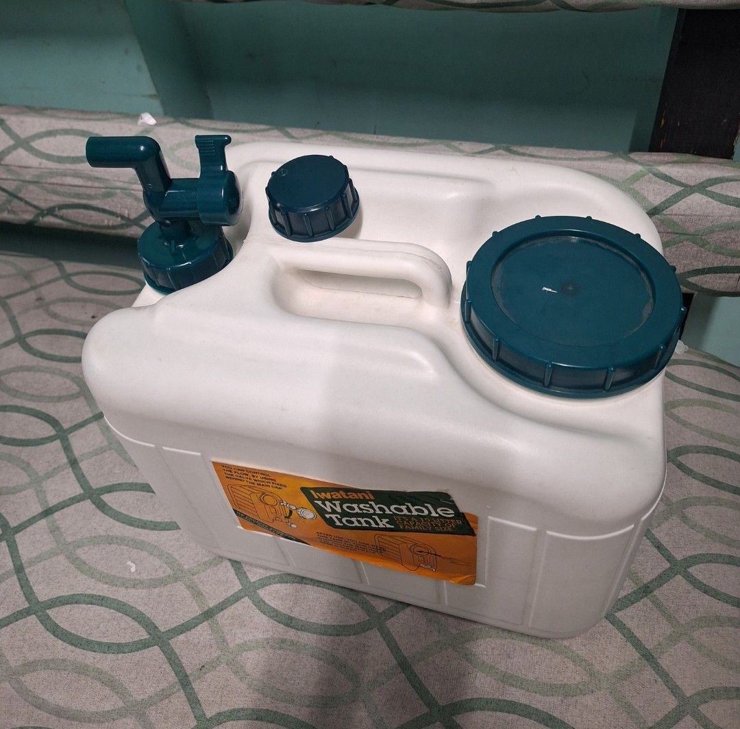 Iwatani 15L Water Container (Category: Hiking & Camping) located in Makati City. Submitted by telractrading (Listing ID 1466162054, Image 2). Description: Iwatani Water Container 15L heavy duty minimal sign of used only.