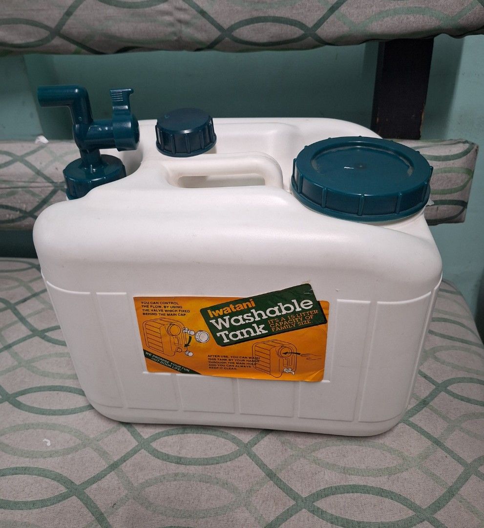 Iwatani 15L Water Container (Category: Hiking & Camping) located in Makati City. Submitted by telractrading (Listing ID 1466162054, Image 1). Description: Iwatani Water Container 15L heavy duty minimal sign of used only.