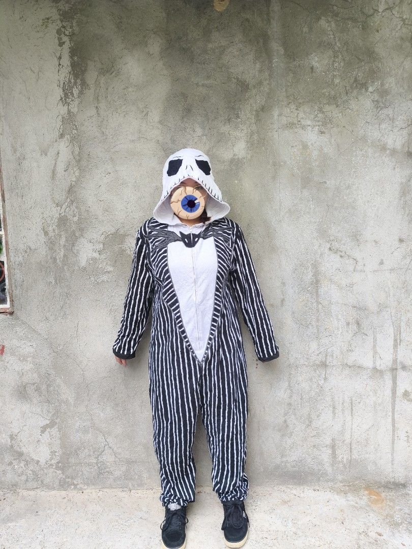 JACK SKELLINGTON (Category: Undergarments & Loungewear) located in Baguio. Submitted by taraki_finds (Listing ID 1466230633, Image 1). Description: Tim Burtons The Nightmare befor christmas Kack Skellington Size : S - L Price : 700 SALE LP 600 ONLII Model Size : S - M Model Height : 5' Flat Baguio City Location Shipping Nationwide Buy/Pay Now Ship Tom. #Halloween #Skelliton #Onesie #Costume #Pajama.
