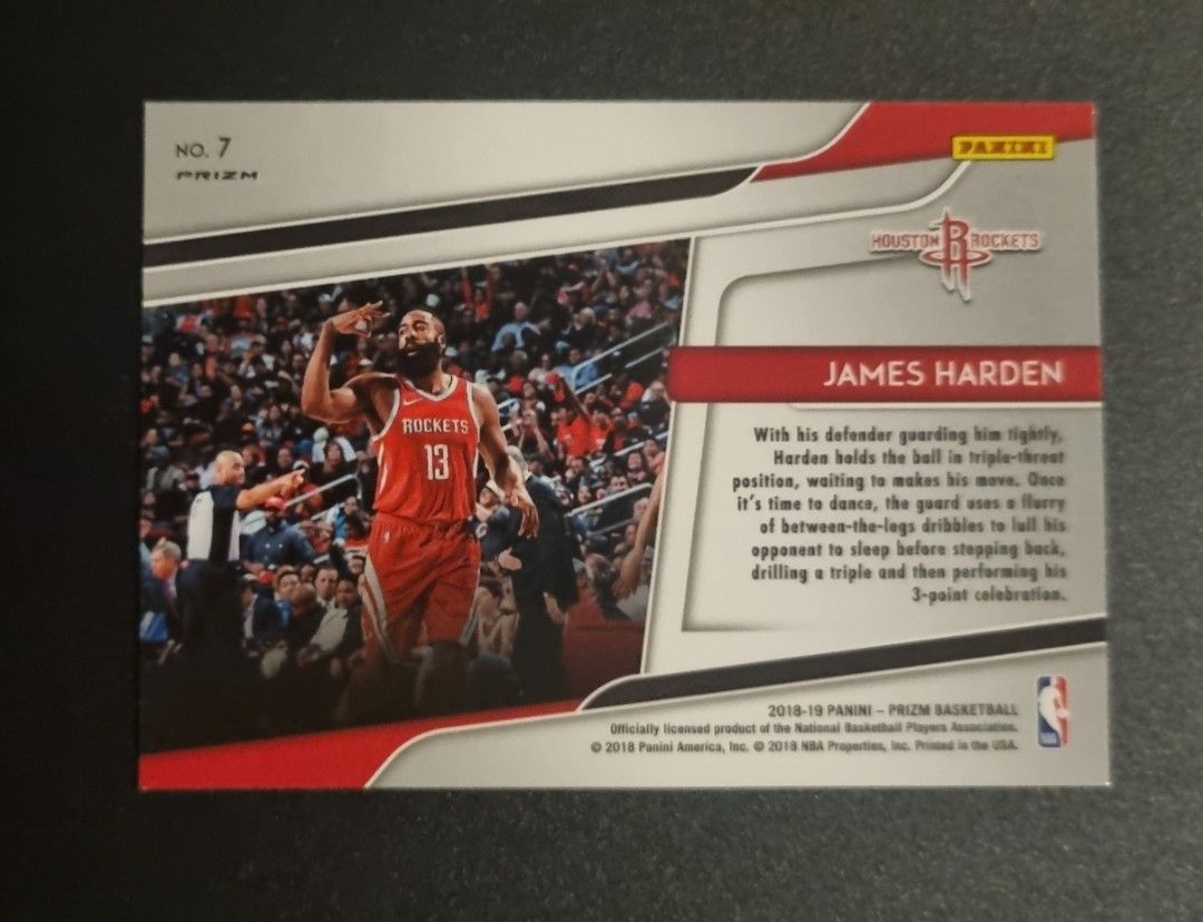 James Harden (Category: Raw Singles) located in Pasig City. Submitted by MaryandXaviersCorner (Listing ID 1466256643, Image 2). Description: James Harden 2018 Hyped Silver Card Actual pictures of the item posted Will be shipped in a toploader and bubblewrap Please check my other NBA cards listings..