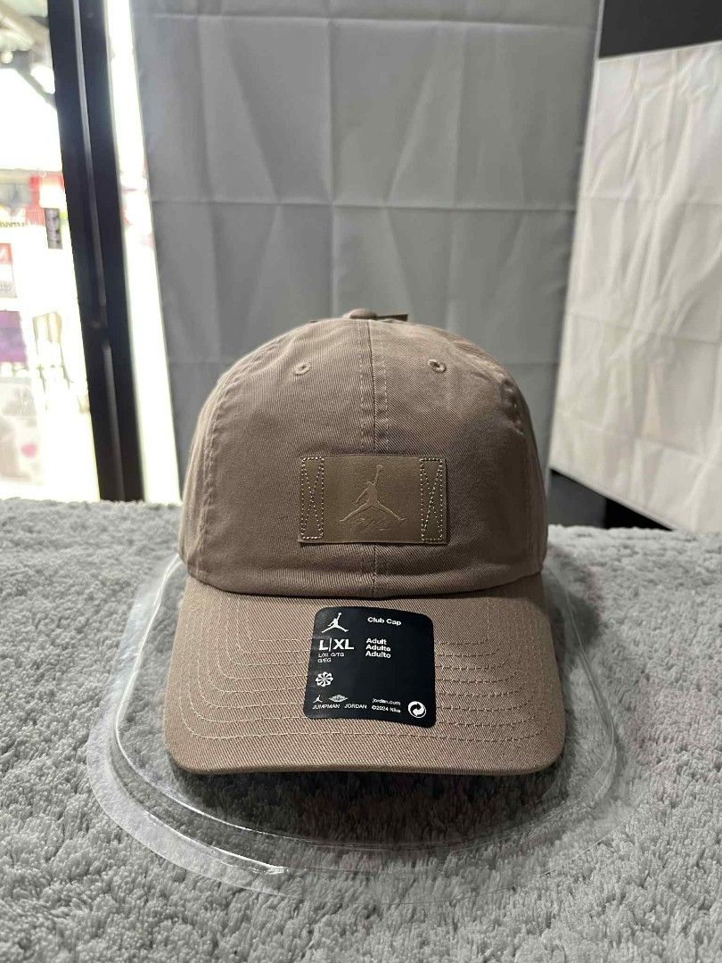 Jordan Club Cap Assorted Colors and Sizes (Category: Caps & Hats) located in Manila. Submitted by monkeydelevi (Listing ID 1466216237, Image 2). Description: Jordan Club Cap collection with adjustable strapback closure. Multiple colors available including mint green, khaki brown, and black. Each cap has the signature Jumpman logo patch on the front panels. Curved brim design. Clean structured fit. Standard adult sizing tags attached..