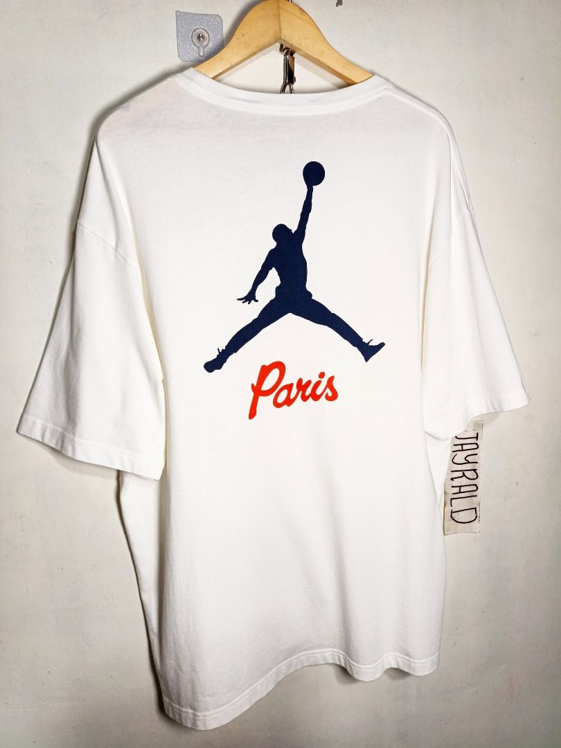 Jordan Paris Saint Germain Big Logo Tshirt (Category: Activewear) located in Subic. Submitted by rosellomac35103 (Listing ID 1466251385, Image 1). Description: Jordan Paris Saint Germain Big Logo Tshirt ✅Permission to post ADMIN ☑️Excellent condition ☑️Color rate 9.7/10 ☑️Dimes: 25 Width x 29.5 Length XL on tag pero big size actual nya can fit to XXL ☑️Color may very due to light only ☑️No issues, No pinholes ☑️ Already wash ready to wear 💯LEGIT