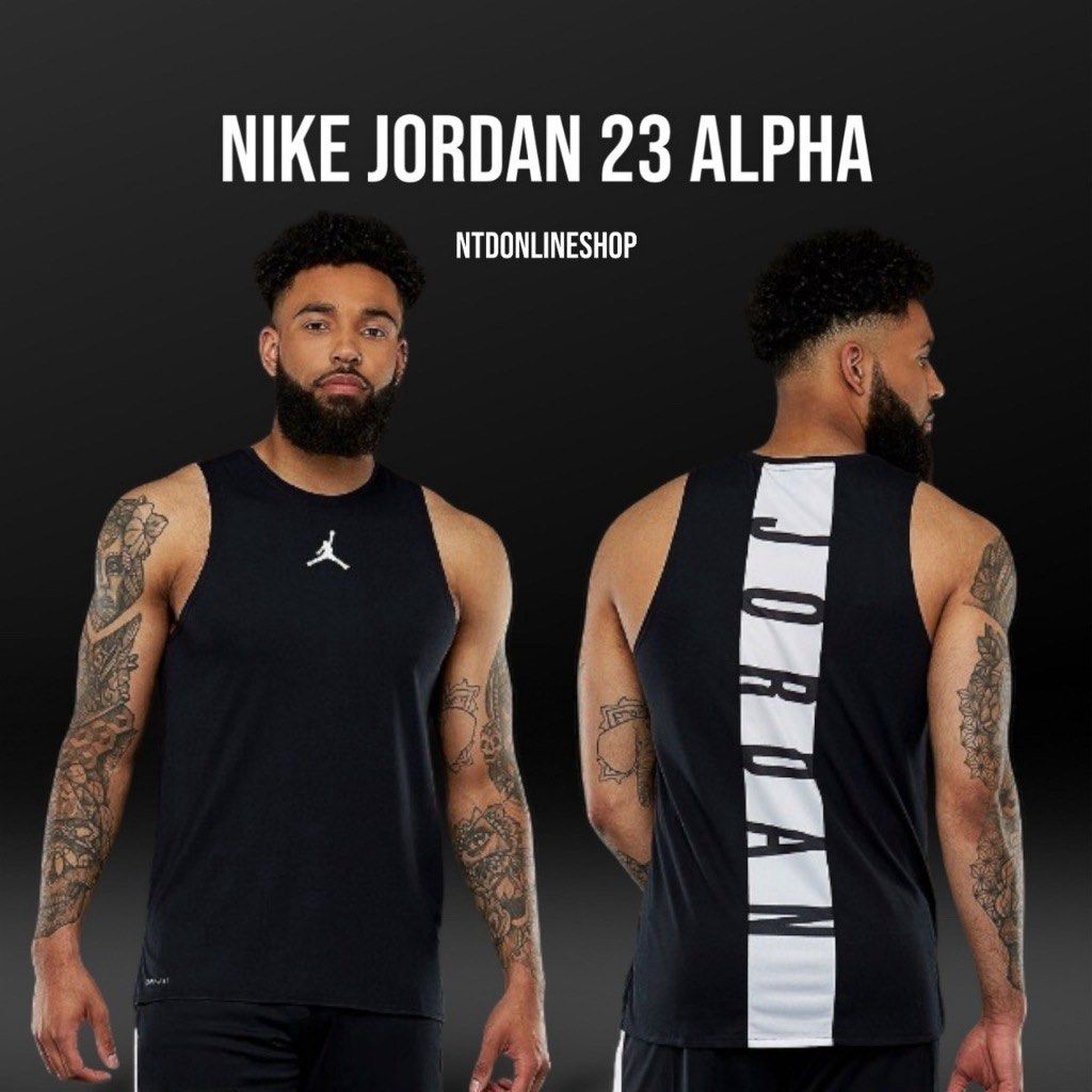 Jordan tank top (Category: Activewear) located in Manila. Submitted by nevahhbrokeagain (Listing ID 1466253174, Image 1). Description: Nike Jordan Alpha 23 Large on tag 19x29.5 No issue Excellent 9.5/10 color rate 650 only! 📥.