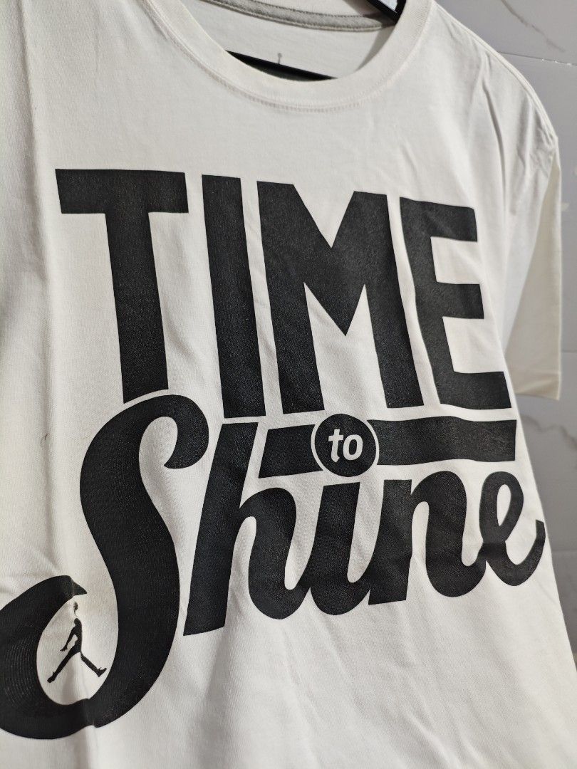 Jordan Time To Shine Men Tshirt (Category: Tshirts & Polo Shirts ) located in Baguio. Submitted by jayjay_apparel01 (Listing ID 1466207944, Image 3). Description: Jordan Time To Shine Men Tshirt Color Rate 9.5/10 Cut Washtag Makapal Tela Cotton Need Wash Size Large Dimes 21 Width 27 Length Price P299.