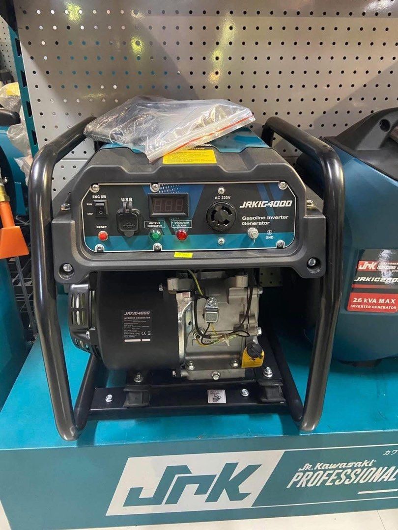 JRK GASOLINE GENERATOR (Category: Announcements) located in San Pablo. Submitted by justineange628 (Listing ID 1466165640, Image 1). Description: JRK JRKIG4000 Gasoline Inverter Generator. Key Features: * Model: JRKIG4000 * Type: Gasoline Inverter Generator * Output: AC 220V * USB Port: For charging small devices * Digital Display: Displays voltage and operating status * Overload Alarm: Protects the generator from excessive load * Ground (GND) Te